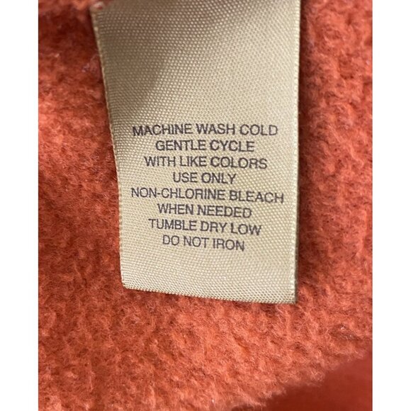 St. Johns Bay Fleece Pullover Sweater Mens Large Rust Orange Half Zip & Stand Co - Picture 4 of 11